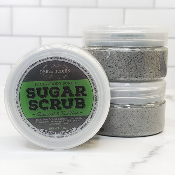 Charcoal & Tea Tree Sugar Scrub Dermalicious